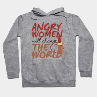 Angry Women Will Change The World Red Lipstick Design Hoodie